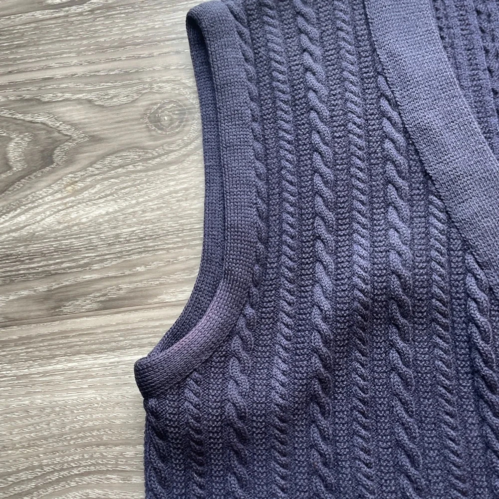 PENDLETON Cable Knit Vintage Vest. LARGE 100%pure virgin wool - Picture 7 of 11